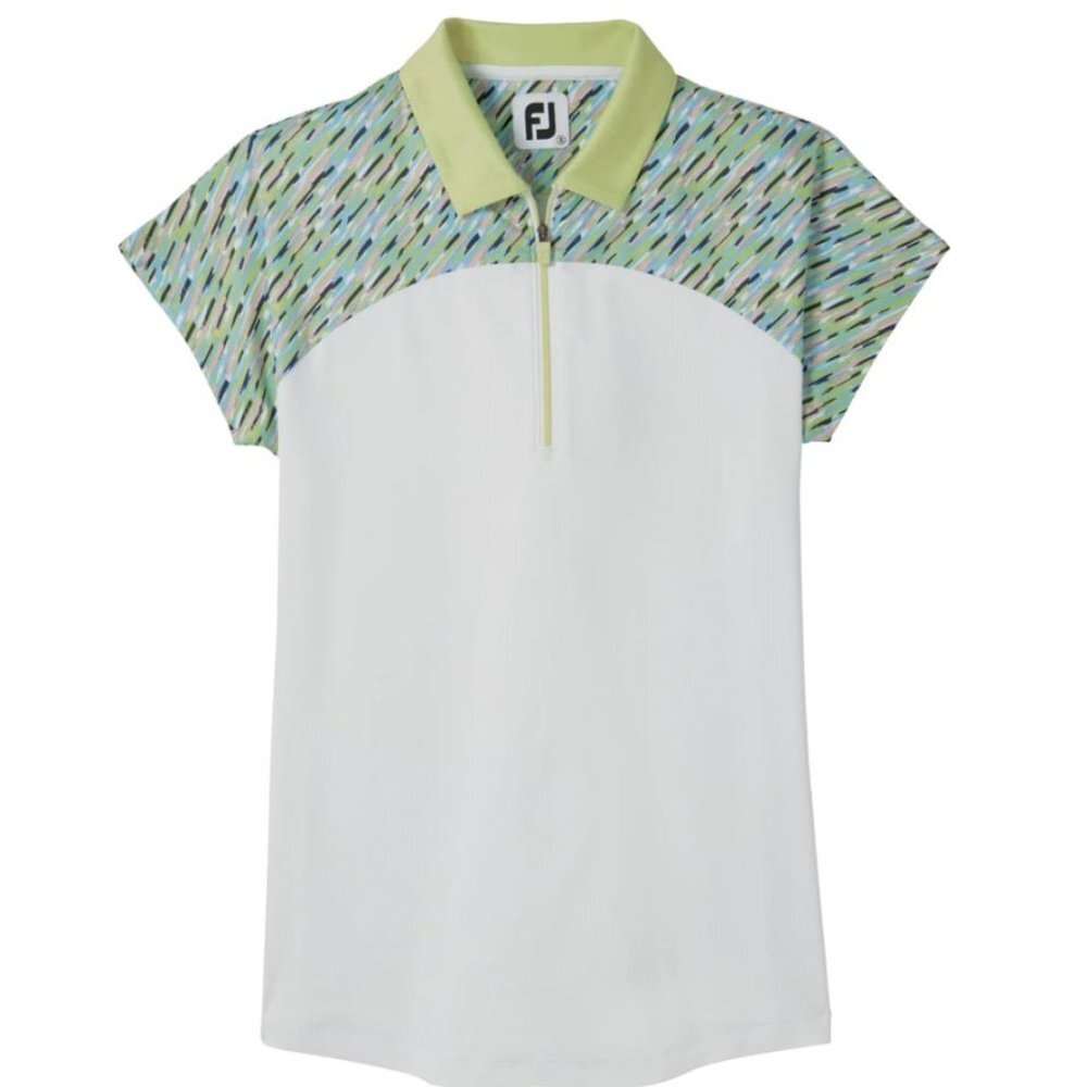 NWT FootJoy Ladies Cap Sleeve Colour Block Polo Shirt Medium M